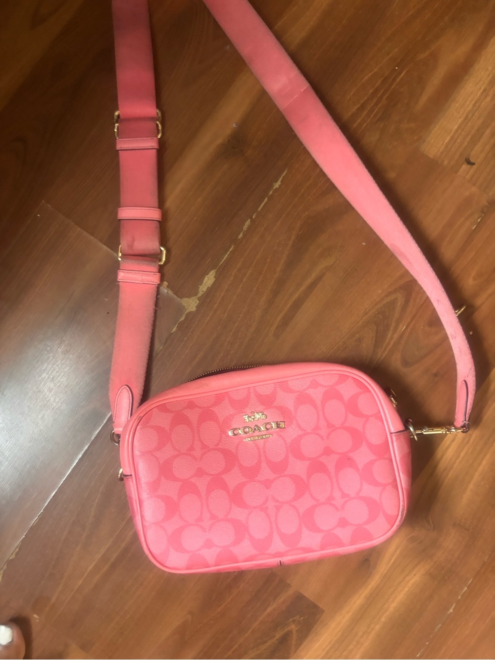 Coach Coral Pink Signature Crossbody Bag
